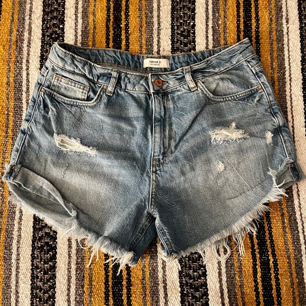 Forever 21 distressed jean shorts